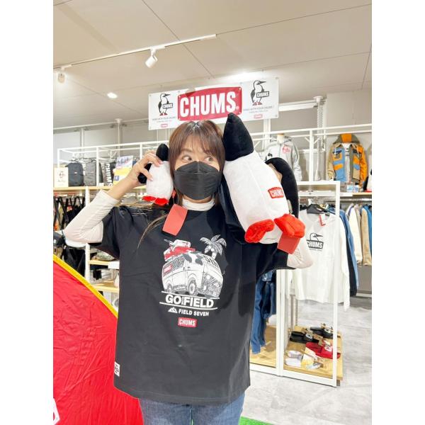 CHUMS × FIELD SEVEN 5th Anniversary Tシャツ ブラック | 黒色 | 半袖 | 半袖シャツ | コラボ | チャムス | ちゃむす | フィールドセブン | 夏服 | アパレル | 吸水 | 通気性 | 綿100% | 快適