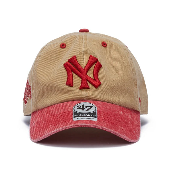 ’47 ( フォーティーセブン ) ’47クリーンナップ ニューヨーク・ヤンキース Eldin カーキ × レッド | 帽子 | キャップ | ヴィンテージ | 柔らかい | アジャスタブルキャップ | 定番 | ウォッシュド加工 | フィット感 | 14858325 | コットン