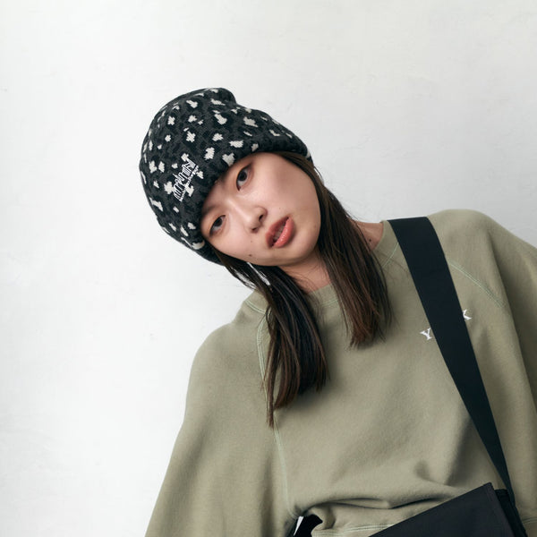 Manhattan Portage ( マンハッタンポーテージ ) Leopard Jacquard Knit Watch | 帽子 | ニット帽 | ビーニー | 冬 | オシャレ | レオパード | ニット帽 | 刺繍 | ヒョウ柄 | MP351 | まんはったんぽーてーじ