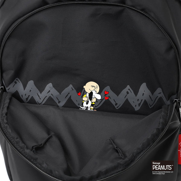 Manhattan Portage ( マンハッタンポーテージ ) TRAILBLAZER BACKPACK JR FLIGHT NYLON BACKING PEANUTS 25 | リュックサック | デイパック | コラボ | スヌーピー | チャーリー・ブラウン | 通勤 | 通学 | ブラック | シンプル | MP2292JRPNS25 | まんはったんぽーてーじ