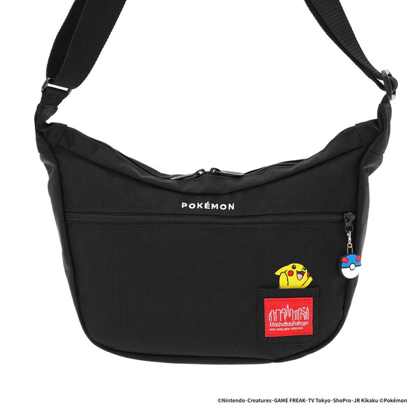 Manhattan Portage ( マンハッタンポーテージ ) DUET SHOULDER BAG Pokémon 25 | ポケモン | バッグ | カバン | かばん | ショルダーバッグ | ブラック | シンプル | MP2409PKMN25 | チャーム | 刺繍 | まんはったんぽーてーじ