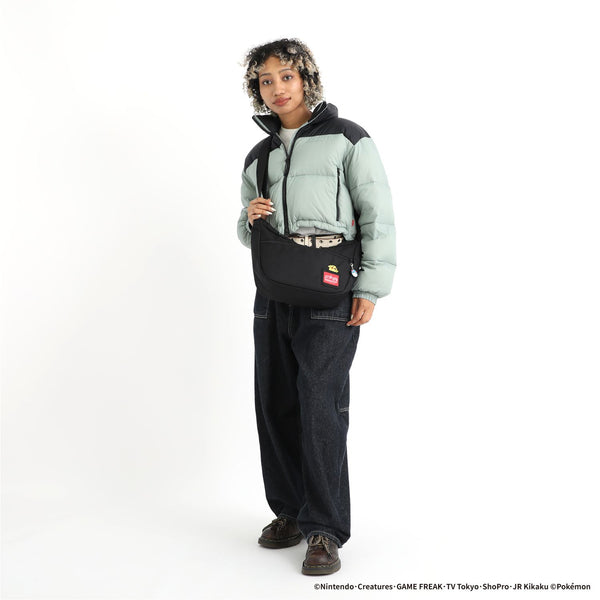 Manhattan Portage ( マンハッタンポーテージ ) DUET SHOULDER BAG Pokémon 25 | ポケモン | バッグ | カバン | かばん | ショルダーバッグ | ブラック | シンプル | MP2409PKMN25 | チャーム | 刺繍 | まんはったんぽーてーじ