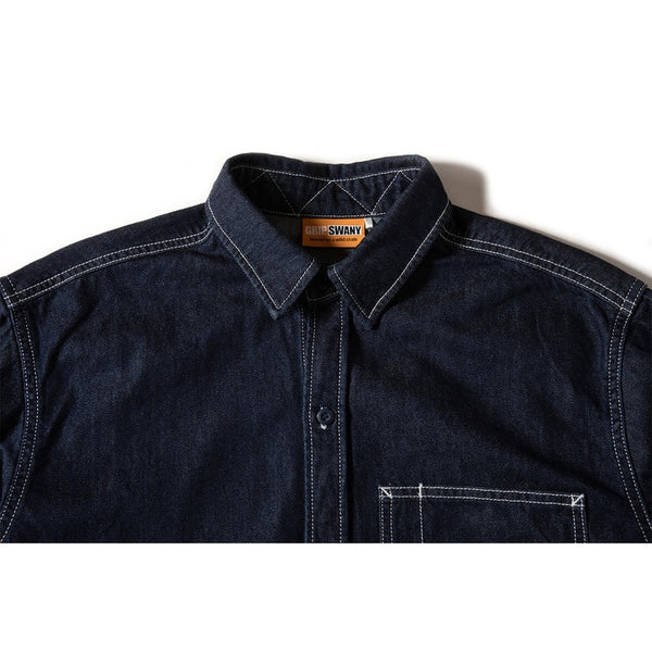 GRIP SWANY ( グリップスワニー ) 【 GSS-40 】 DENIM FIELD SHIRT シャツ | 長袖 | 長袖シャツ | アウトドア | キャンプ | トップス | アパレル | ワークテイスト | デニム | 武骨 | ポケット | 綿100％