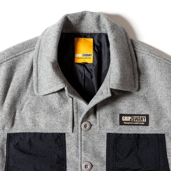 GRIP SWANY ( グリップスワニー ) 【 GSMJ-058 】 MACKINAW JACKET | ジャケット | アウター | 上着 | アウトドア | レジャー | キャンプ | 冬 | 防寒 | マッキノージャケット | ウール調 | メンズ | アパレル | ウェア | ぐりっぷすわにー