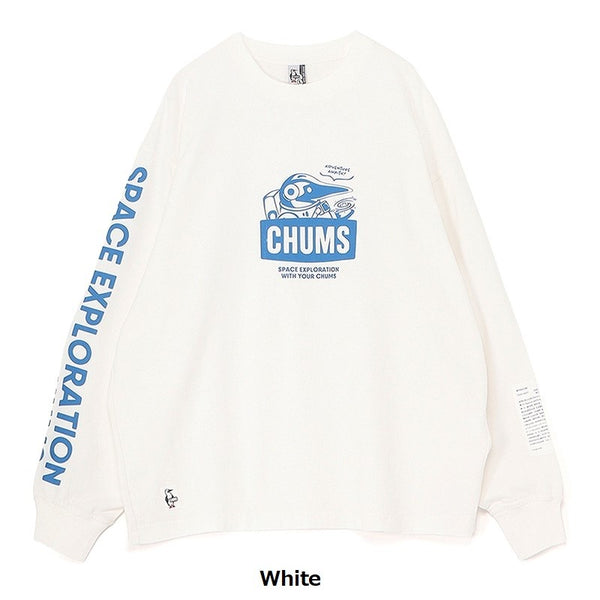 CHUMS ( チャムス ) スペースブービーブラッシュドロングスリーブTシャツ | ロンT | ロングTシャツ | 長袖 | ウェア | トップス | 宇宙 | オーバーサイズ | コットン | プリントT | オシャレ | お出かけ | CH01-2633 | ちゃむす