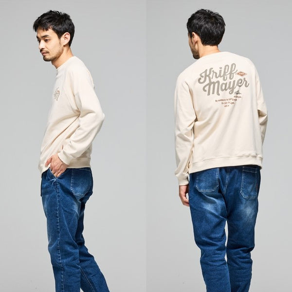 KRIFF MAYER ( クリフメイヤー ) もちのび刺繍ラグランロンT | MENS | 2515601 | メンズ | 長袖 | ウェア | トップス | 長袖Tシャツ | ロンT | 起毛 | ふわふわ | 伸縮性 | 刺繍 | カジュアル | 保温 | 秋服 | 冬服 | くりふめいやー