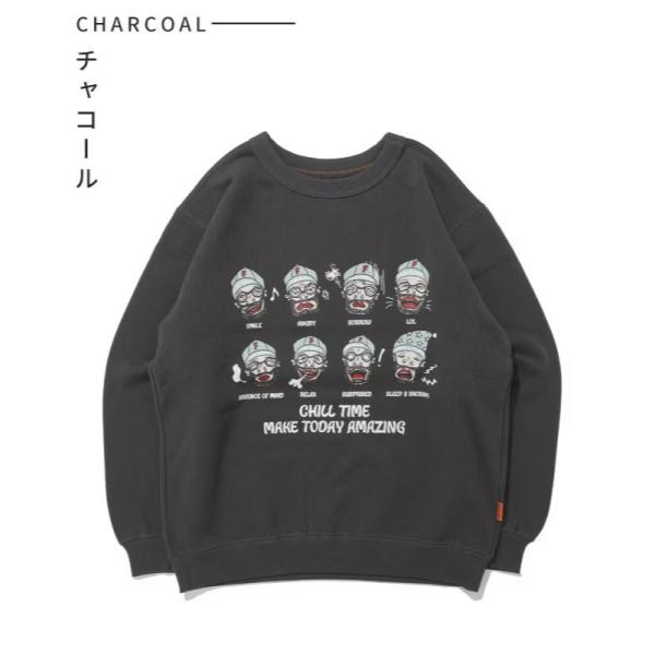 KRIFF MAYER ( クリフメイヤー ) チルタイム裏起毛クルー ( 顔 ) MENS | メンズ | 長袖 | 2523108 | コットン | クルーネック | カジュアル | オシャレ | プリント | スウェット | 裏起毛 | アパレル | トップス | くりふめいやー