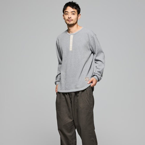 KRIFF MAYER ( クリフメイヤー ) ハニカムワッフルヘンリーロンT メンズ 長袖Tシャツ ロンT ヘンリーネック ワッフル サーマル 無地 カジュアル アメカジ ミリタリー インナー トップス ラウンド裾 リブ袖 ヴィンテージ 秋冬春 アウトドア キャンプ デイリー 2517820