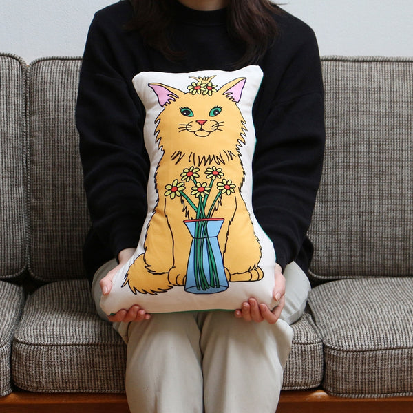 DETAIL ( ディテール ) The Enjoy C&D Club Cushion エンジョイ C&D クラブ クッション | 猫イラストクッション | ネコ | クッション | インテリア | ソファ | マイクロファイバー | プレゼント | 3666CGRN | 3666CBLU