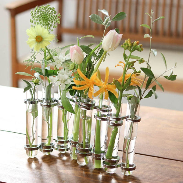 DULTON ( ダルトン ) LINK TUBE VASE リンク チューブ ベース | ゴールド | シルバー | 試験管 | 花瓶 | ガラス | ブラシ付 | オシャレ | ダイニング | 部屋 | 華やか | CH03-V76 | だるとん