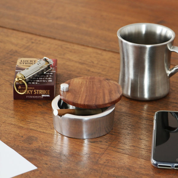 DETAIL ( ディテール ) Aluminium Ashtray "83542" アルミニウム アッシュトレイ "83542" | 灰皿 | シンプル | かっこいい | アルミ製 | フタ付 | ニオイ軽減 | でぃてーる | 喫煙者