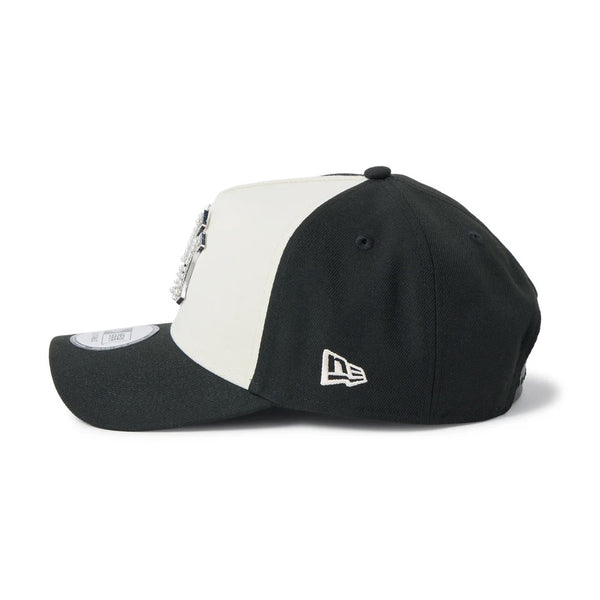 NEW ERA ( ニューエラ ) 9FORTY A-Frame MLB パール バッジ Pearl Badge ニューヨーク・ヤンキース ブラック/クロームホワイト | 帽子 | キャップ | お出かけ | サイズ調整 | スナップバック | 綿 | ポリエステル | 14744953 | 野球帽 | にゅーえら