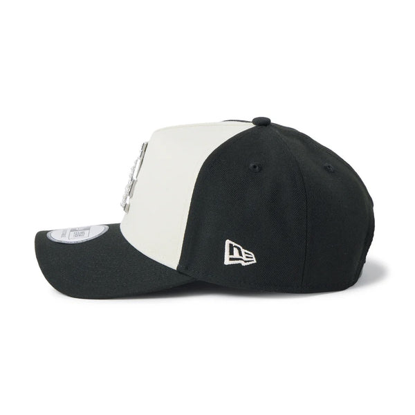 NEW ERA ( ニューエラ ) 9FORTY A-Frame MLB パール バッジ Pearl Badge ロサンゼルス・ドジャース ブラック/クロームホワイト | 帽子 | キャップ | 14744960 | にゅーえら | ユニセックス | スナップバック | シンプル | サイズ調整