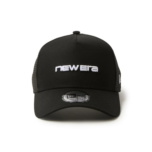 NEW ERA ( ニューエラ ) 9FORTY A-Frame トラッカー リニアロゴ ブラック/ホワイト | 帽子 | キャップ | サイズ調整 | 日よけ | オシャレ | 綿 | メッシュ | スナップバック | ユニセックス | 定番 | 14942622 | にゅーえら