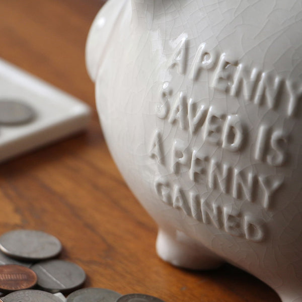 DETAIL ( ディテール ) Crackle Piggy Bank | クラックル ピギー バンク | ぽってり | ヴィンテージ | ブタの貯金箱 | 貯金箱 | 陶器 | インテリア | 可愛い | シンプル | プレゼント | ギフト | 3724P | 白色 | ホワイト | でぃてーる