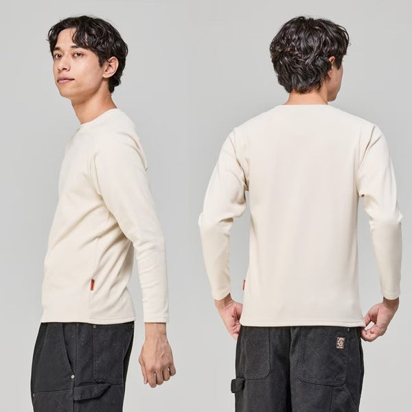 KRIFF MAYER ( クリフメイヤー ) もちのびクルーネックインナー | 長袖 | インナー | 無地 | シンプル | MENS | メンズ | レディース | ユニセックス | 2525600 | 伸びる | もちもち | 起毛 | 保温 | 冬 | 秋 | グレー | ブラック | ナチュラル | ホワイト | くりふめいやー
