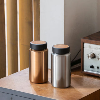 RIVERS ( リバーズ ) ドリンクボトル モク コーヒー | ボトル | 水筒 | ステンレス | シンプル | シルバー | コーヒー | 持ち運び | アウトドア | セラミックコーティング | 飲み口広め | 洗いやすい | 天然木 | 真空二重構造 | 真空断熱 | りばーず | BT035