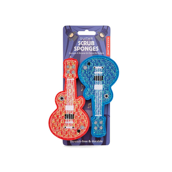 KIKKERLAND ( キッカーランド ) Guitar Scrub Sponges ギター スクラブ スポンジ | ギターモチーフ | 2個セット | ユーモア | おもしろい | プレゼント | ギフト | キッチン | 洗い物 | 食器洗い | ロック | KCU387 | きっかーらんど