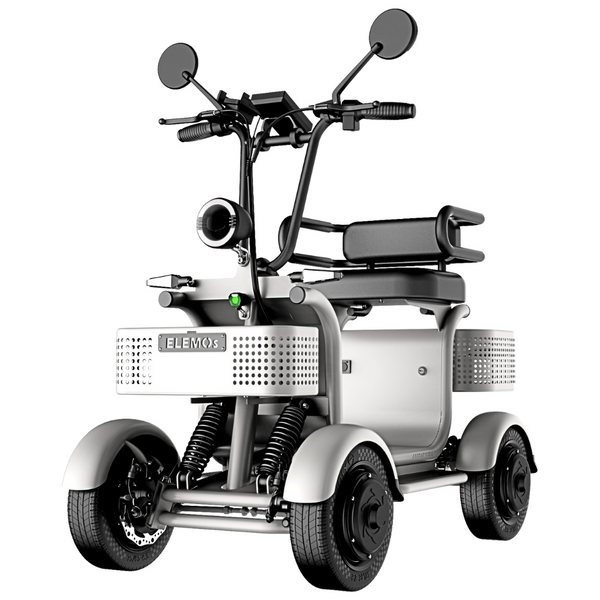 ELEMOs ( エレモーズ ) エレポーター 特定小型原付 電動四輪 EV四輪 電動モビリティ 免許不要 公道走行可能 4輪 電動バイク シニア 買い物 街乗り 通勤 収納カゴ
