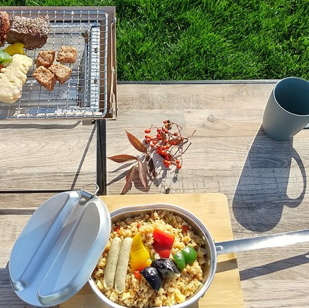 NORTH EAGLE ( ノースイーグル ) 丸型飯チン | ソロキャンプ | ソロクッカー | クッカー | 炊飯 | 料理 | 調理 | アルマイト加工 | 軽量 | 災害 | 防災 | アルミ | 食器 | 1合 | シンプル | NE1496