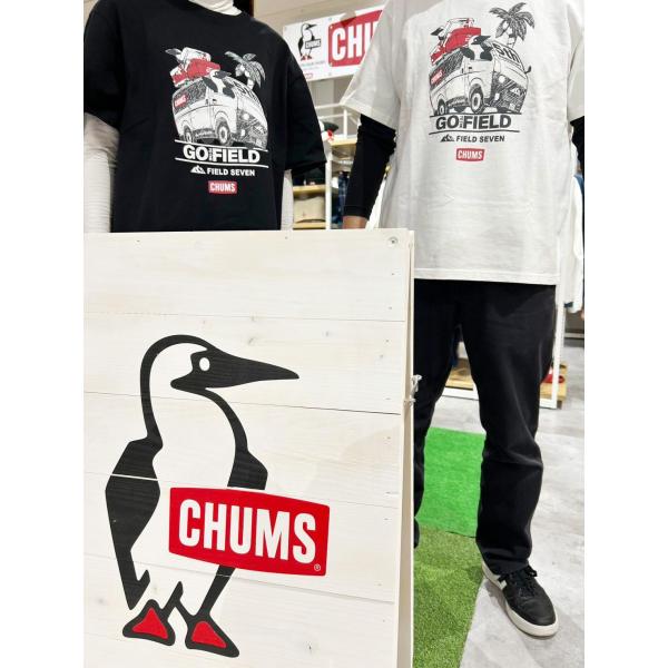CHUMS × FIELD SEVEN 5th Anniversary Tシャツ ブラック | 黒色 | 半袖 | 半袖シャツ | コラボ | チャムス | ちゃむす | フィールドセブン | 夏服 | アパレル | 吸水 | 通気性 | 綿100% | 快適