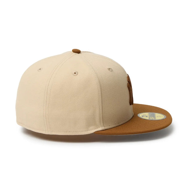 NEW ERA ( ニューエラ ) 59FIFTY Powered by GORO MIN-NANO ニューヨーク・ヤンキース オーツミルク/ティラミス 帽子 キャップ アウトドア 中津川吾郎 ポリエステル 15175514 おしゃれ
