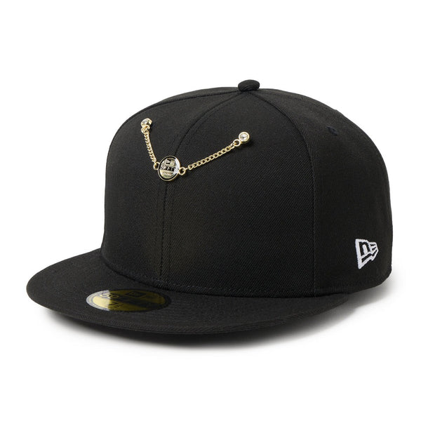 NEW ERA ( ニューエラ ) キャップアクセサリー チェーン 59FIFTY バイザーステッカー ゴールド ブラック キャップチェーン 帽子アクセサリー 59FIFTY専用 メタルチェーン バイザーステッカー キャップカスタム メンズ レディース