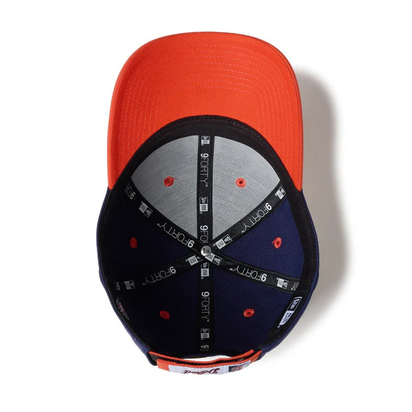 NEW ERA ( ニューエラ ) 9FORTY 2-Tone Woven Label デトロイト・タイガース ライトネイビー オレンジエイドバイザー | 帽子 | キャップ | 14667832 | ポリエステル | 日よけ | オシャレ | ベルクロストラップ | ユニセックス | にゅーえら