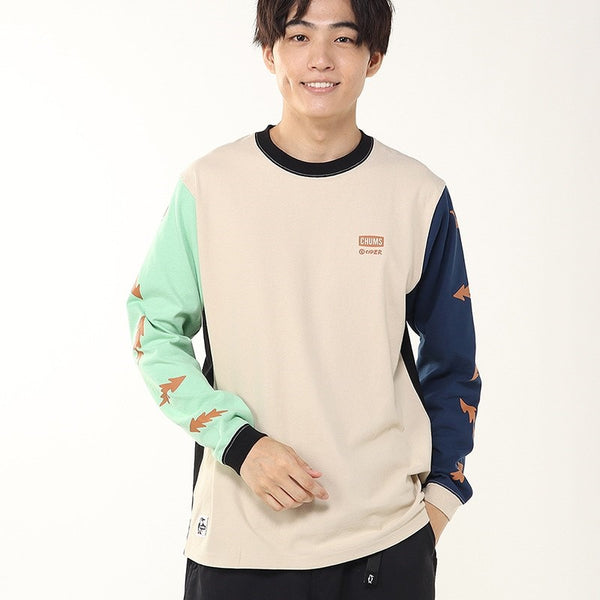 CHUMS ( チャムス ) かせきさいだぁパターンブラッシュドロングスリーブTシャツ | ロンT | ロングTシャツ | 長袖 | ウェア | トップス | バックプリント | ブービー | ブービーバード | CH01-2636 | ちゃむす | オシャレ | 秋服 | コットン