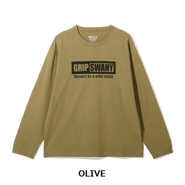 GRIP SWANY ( グリップスワニー ) 【 GSMCT-115 】 BOX LOGO LS TEE | ロンT | ロングTシャツ | シンプル | アウトドア | お出かけ | コットン100% | カジュアル | キャンプ | アパレル | ぐりっぷすわにー