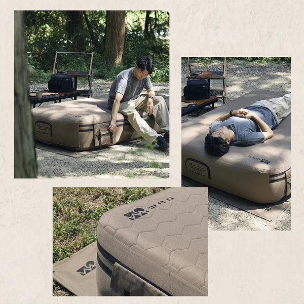 WAQ ( ワック ) AIR BED シングル | ダブル | アウトドア | キャンプ | 寝具 | エアベッド | 快適 | 寝返り | 熟睡 | コンパクト | ボタン | 押すだけ | 簡単 | わっく