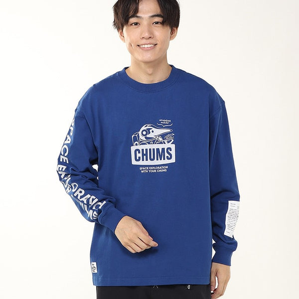 CHUMS ( チャムス ) スペースブービーブラッシュドロングスリーブTシャツ | ロンT | ロングTシャツ | 長袖 | ウェア | トップス | 宇宙 | オーバーサイズ | コットン | プリントT | オシャレ | お出かけ | CH01-2633 | ちゃむす