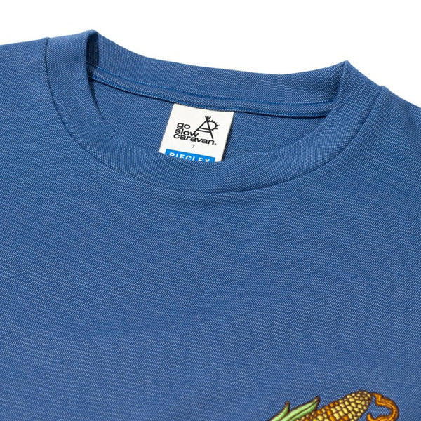 go slow caravan ( ゴースローキャラバン ) PIECLEX とうもろこし刺繍 TEE | MENS | メンズ | 半袖 | Tシャツ | とうもろこし | シンプル | 抗菌 | アウトドア | キャンプ | レジャー | お出かけ | オシャレ | 夏服 | ごーすろーきゃらばん | 369302