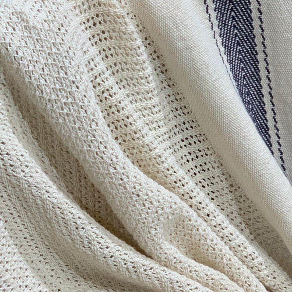 【 SALE 】 DULTON ( ダルトン ) LENO WEAVE BLANKET NAVY リノ ウィーブ ブランケット | 車内 | オフィス | リビング | コットン | 防寒 | インテリア | 薄手 | リラックス | T21-0392 | だるとん