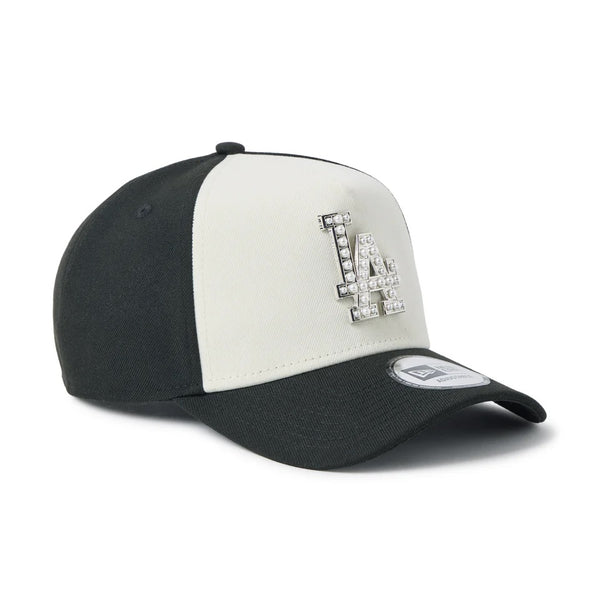NEW ERA ( ニューエラ ) 9FORTY A-Frame MLB パール バッジ Pearl Badge ロサンゼルス・ドジャース ブラック/クロームホワイト | 帽子 | キャップ | 14744960 | にゅーえら | ユニセックス | スナップバック | シンプル | サイズ調整