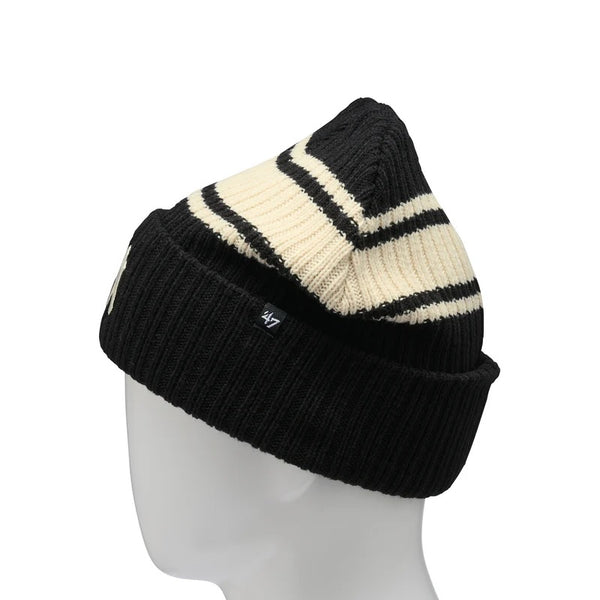 ’47 ( フォーティーセブン ) ’47 カフニット ニューヨーク・ヤンキース Harbor Stripe ブラック | 帽子 | ニット帽 | 防寒 | オシャレ | ボーダー | 可愛い | 14858322 | アクリル | レジャー | お出かけ | アウトドア