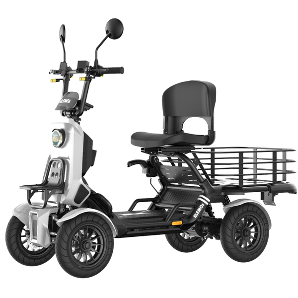 ELEMOs ( エレモーズ ) エレキャリーシリーズ 特定小型四輪 電動モビリティ 電動カート 電動車 免許不要 公道走行可能 カーゴタイプ カラフルキャリー 大容量収納 積載 120L 近距離移動 シニア 高齢者 買い物 通院 お出かけ 日常使い EV 電気自動車