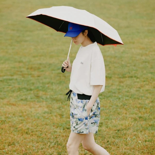 KiU ( キウ ) オールウェザーアンブレラ コンパクトタイプ  | 折りたたみ傘 | 晴雨兼用 | 日傘 | 雨傘 | 完全遮光 | UVカット | 100％ | つゆ先カバー | パイピング | ユニセックス | メンズ | レディース | 男女兼用 | ブラック | オフホワイト | K512 | 持ち運び | 通勤