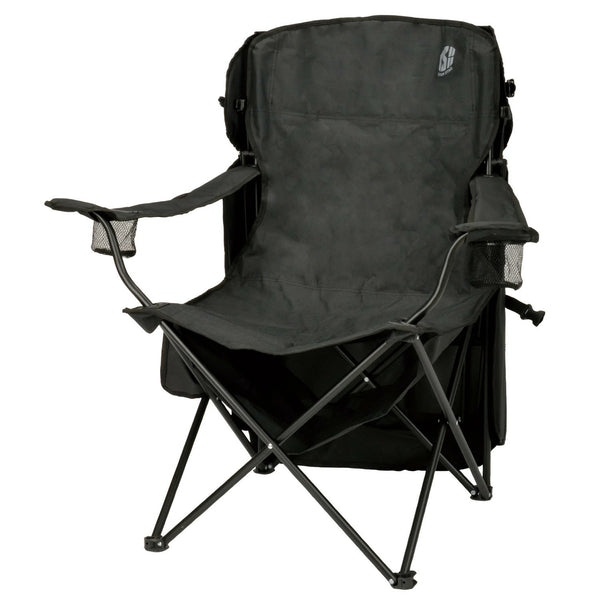 CAPTAIN STAG ( キャプテンスタッグ ) 棚モック付バイザーチェア | アウトドア | チェア | サンシェード 屋根付き | ダブルドリンクホルダー付き | ブラック | CS＋ | UC-1711 | キャプスタ | レジャー | キャンプ | シングルチェア | 椅子 | いす
