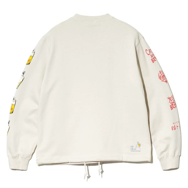 go slow caravan ( ゴースローキャラバン ) 空紡糸裏毛 猫と麦酒 ヘムスピンドルクルースウェット | MENS | WOMENS | メンズ | レディース | トップス | 長袖 | ウェア | 可愛い | オシャレ | 352608