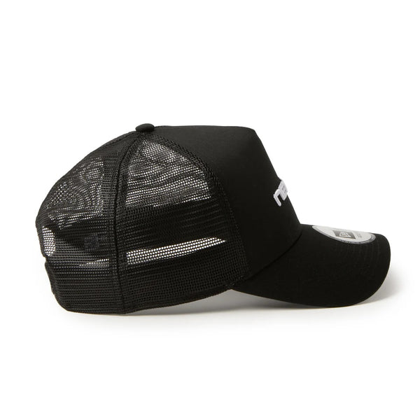 NEW ERA ( ニューエラ ) 9FORTY A-Frame トラッカー リニアロゴ ブラック/ホワイト | 帽子 | キャップ | サイズ調整 | 日よけ | オシャレ | 綿 | メッシュ | スナップバック | ユニセックス | 定番 | 14942622 | にゅーえら