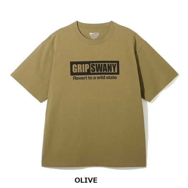 GRIP SWANY ( グリップスワニー ) 【 GSMCT-116 】 BOX LOGO TEE | 半袖 | Tシャツ | 夏服 | シンプル | ロゴ | アウトドア | キャンプ | レジャー | コットン100% | ぐりっぷすわにー