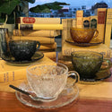 DULTON ( ダルトン ) GLASS CUP & SAUCER "FIORE" ガラス カップ ＆ ソーサー " フィオーレ " レトロ | ホームパーティー | レトロ | 可愛い | プレゼント | A615-818 | だるとん