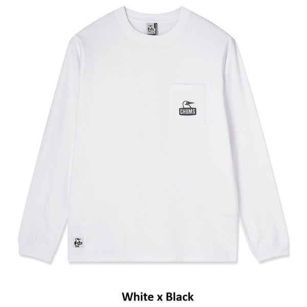CHUMS ( チャムス ) ブービーフェイスポケットブラッシュドロングスリーブTシャツ 長袖Tシャツ ロンT メンズ レディース ユニセックス ブービーバード ポケットTシャツ コットン 綿100％ ブラッシュド 裏起毛風 秋冬 春 トップス カジュアル タウンユース 普段着 CH01-2670