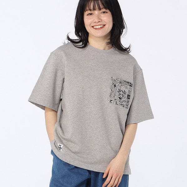 CHUMS ( チャムス ) ループパイルオノマトペショートスリーブクルートップ | シャツ | 半袖 | 半袖Tシャツ | Tシャツ | 夏 | 裏毛 | オーバーサイズ | 胸ポケット | お出かけ | オシャレ | CH00-1558 | トップス | ちゃむす