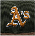 NEW ERA ( ニューエラ ) 59FIFTY MLB Corduroy コーデュロイ オークランド・アスレチックス カーキ チョコバイザー  13751122