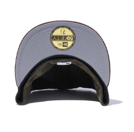 NEW ERA ( ニューエラ ) 59FIFTY MLB Corduroy コーデュロイ オークランド・アスレチックス カーキ チョコバイザー  13751122