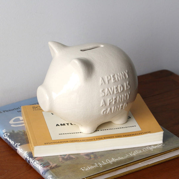 DETAIL ( ディテール ) Crackle Piggy Bank | クラックル ピギー バンク | ぽってり | ヴィンテージ | ブタの貯金箱 | 貯金箱 | 陶器 | インテリア | 可愛い | シンプル | プレゼント | ギフト | 3724P | 白色 | ホワイト | でぃてーる