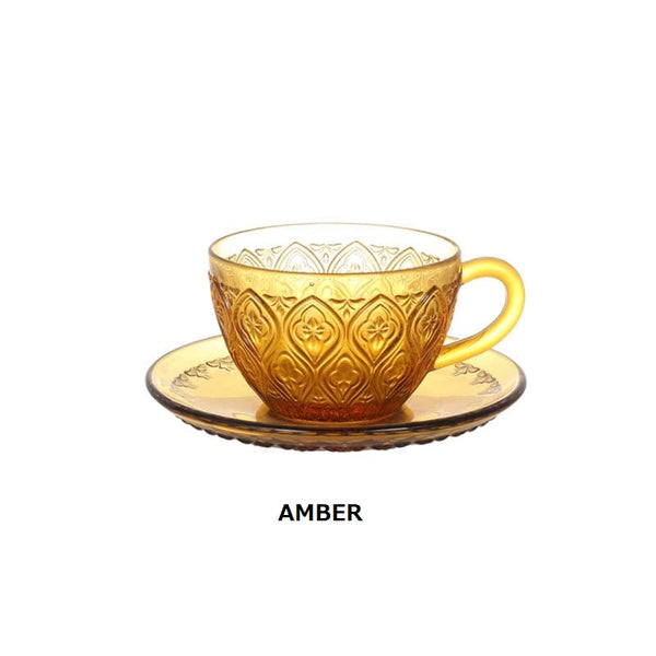 DULTON ( ダルトン ) GLASS CUP & SAUCER "FIORE" ガラス カップ ＆ ソーサー " フィオーレ " レトロ | ホームパーティー | レトロ | 可愛い | プレゼント | A615-818 | だるとん