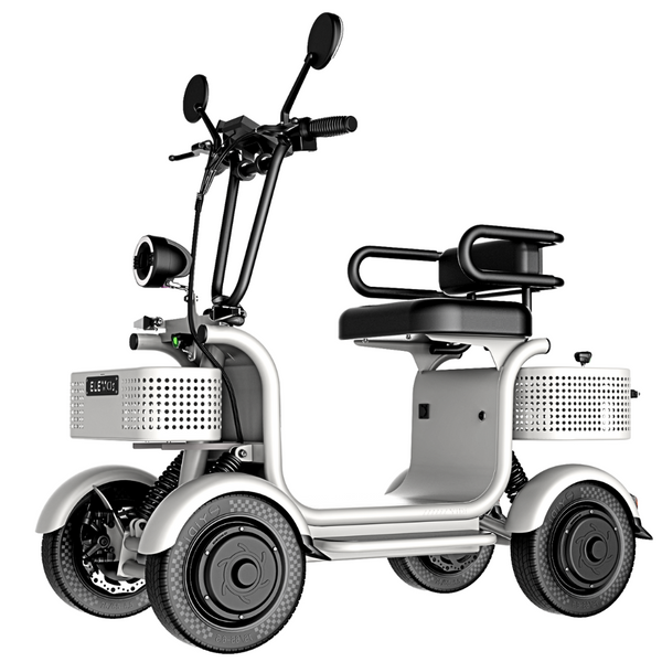 ELEMOs ( エレモーズ ) エレポーター 特定小型原付 電動四輪 EV四輪 電動モビリティ 免許不要 公道走行可能 4輪 電動バイク シニア 買い物 街乗り 通勤 収納カゴ